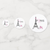 Pink Paris Eiffelturm & Poodle Striptes Party Konfetti (Vorderseiten)