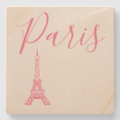Pink Paris Eiffelturm Stone Untersetzer Geschenk (Vorderseite)