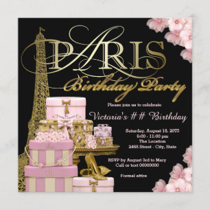 Pink Paris Geburtstagsfeier Einladung