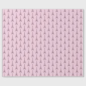 Pink Paris Gift Wrap Wrapping Papier Frankreich Geschenkpapier (Flach)