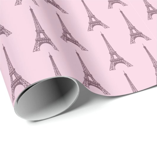 Pink Paris Gift Wrap Wrapping Papier Frankreich Geschenkpapier (Rolleneckpunkt)