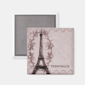 Pink Paris Grunge Magnet (Vorderseite/Rückseite)