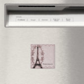 Pink Paris Grunge Magnet (In Situ (Geschirrspüler))