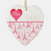 Pink Paris Herz Eiffel Tower Pattern Chic Keramik Ornament (Rechts)