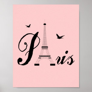 Pink Paris Modern Art Poster drucken