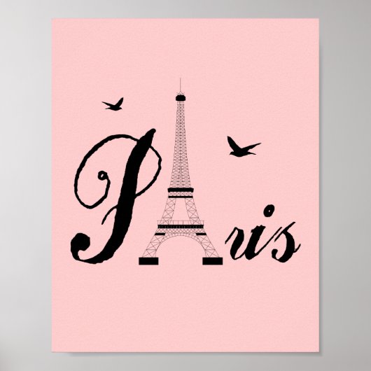 Pink Paris Modern Art Poster drucken (Vorne)