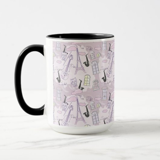 Pink Paris Musical Cats Kaffee Tasse (Links)