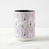 Pink Paris Musical Cats Kaffee Tasse (Zentrum)