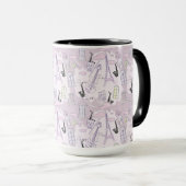 Pink Paris Musical Cats Kaffee Tasse (VorderseiteRechts)