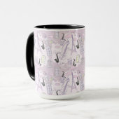 Pink Paris Musical Cats Kaffee Tasse (Vorderseite Links)