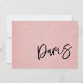 Pink Paris Passport Dankeskarte (Rückseite)