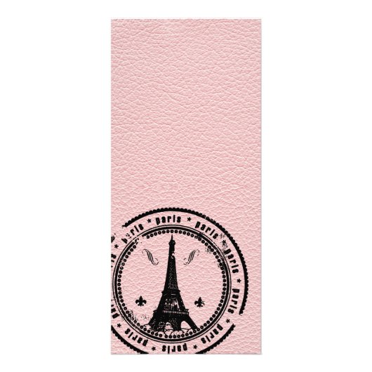 Pink Paris Passport Hochzeitsprogramm Werbekarte (Hinten)