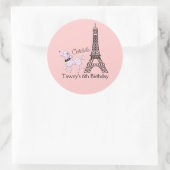 PINK PARIS POODLE 3-Zoll-Bevorzugung Sticker (Tasche)