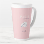 Pink Paris Reisen Art Pastell Preppy Macarons Milchtasse (Rechte Ecke)