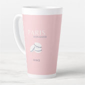 Pink Paris Reisen Art Pastell Preppy Macarons Milchtasse (Linke Ecke)