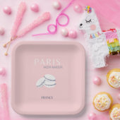 Pink Paris Reisen Art Pastell Preppy Macarons Pappteller (Party)