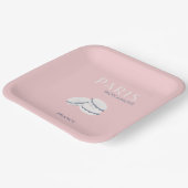 Pink Paris Reisen Art Pastell Preppy Macarons Pappteller (Gewinkelt)