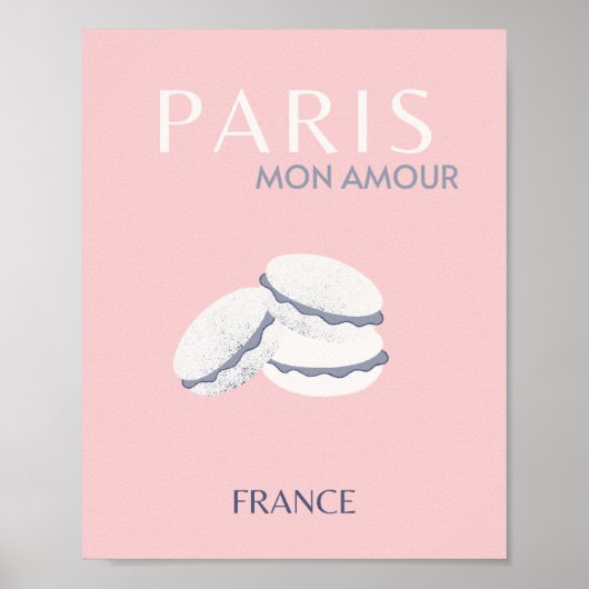 Pink Paris Reisen Art Pastell Preppy Macarons Poster (Vorne)