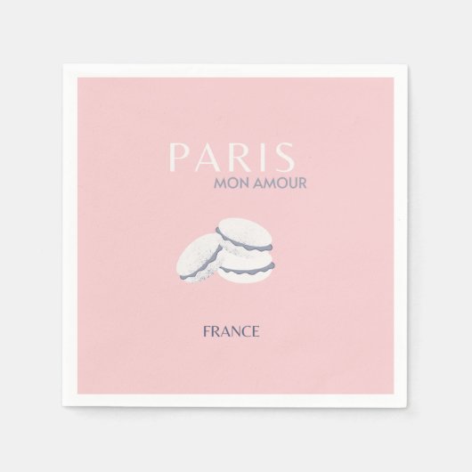 Pink Paris Reisen Art Pastell Preppy Macarons Serviette (Vorderseite)