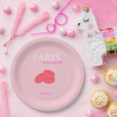 Pink Paris Reisen Kunst Preppy Macarons Pappteller (Party)