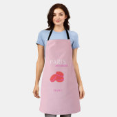 Pink Paris Reisen Kunst Preppy Macarons Schürze (Getragen)