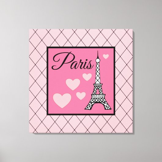 Pink Paris Sign Wall Art Leinwanddruck (Vorderseite)