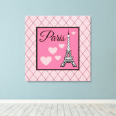 Pink Paris Sign Wall Art Leinwanddruck (Insitu (Holzboden))