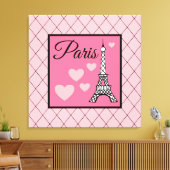 Pink Paris Sign Wall Art Leinwanddruck (Insitu (Wohnzimmer))