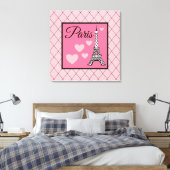 Pink Paris Sign Wall Art Leinwanddruck (Insitu (Schlafzimmer))