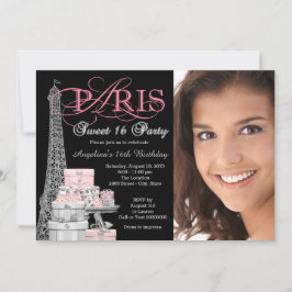 Pink Paris Sweet 16 Geburtstagsparty Einladung