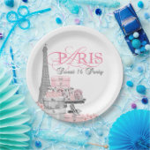 Pink Paris Sweet 16 Geburtstagsparty Pappteller (Party)