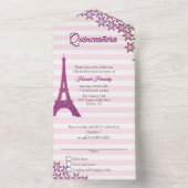 Pink Paris Themed Quinceañera All In One Einladung (Innen Boden)