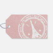 Pink Paris Wedding Foto Geschenkanhänger (Rückseite Horizontal)