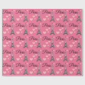 Pink Paris Wrapping Paper Geschenkpapier (Flach)