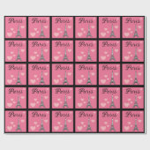 Pink Paris Wrapping Paper Geschenkpapier (Flach)