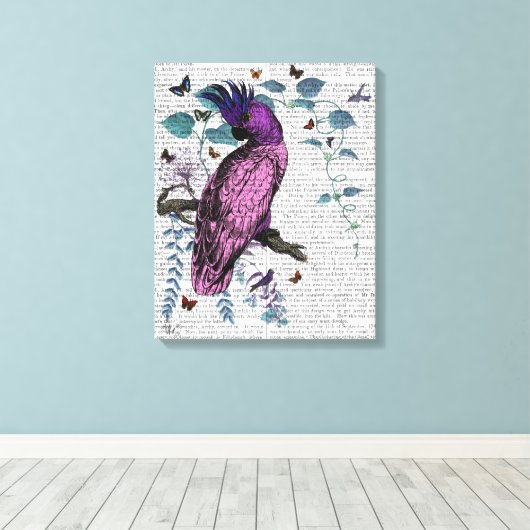 Pink Parrot Leinwanddruck (Insitu (Holzboden))