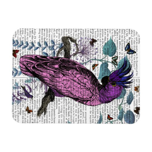 Pink Parrot Magnet (Horizontal)