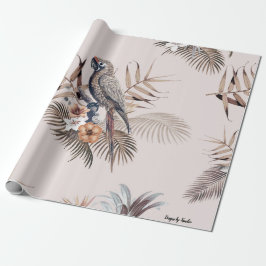 Pink-Parrot-Muster-Umschlagpapier Geschenkpapier