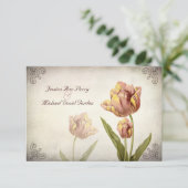 Pink Parrot Tulip Response Card RSVP Karte (Stehend Vorderseite)