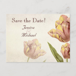 Pink Parrot Tulip Save the Date Postkarte