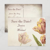 Pink Parrot Tulip Save the Date Postkarte (Vorne/Hinten)