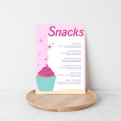Pink Party Cupcake Süßes Snacks Menü Poster