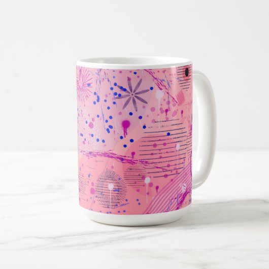 Pink Party Maximalist Art Kaffeetasse (VorderseiteRechts)