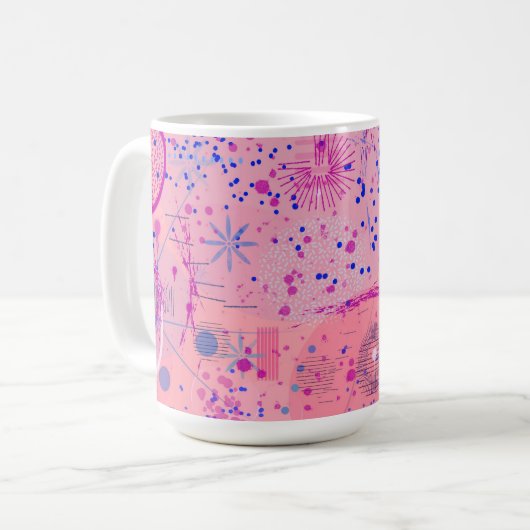Pink Party Maximalist Art Kaffeetasse (Vorderseite Links)