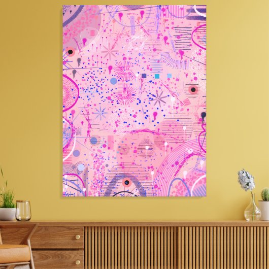 Pink Party Maximalist Art Leinwanddruck (Insitu (Wohnzimmer))