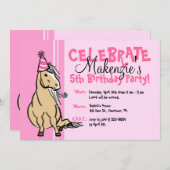 Pink Party Pony Girls Geburtstag Einladung (Vorne/Hinten)