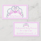 Pink Party Princess Business Cards Visitenkarte (Vorne/Hinten)