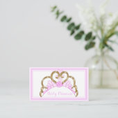 Pink Party Princess Business Cards Visitenkarte (Stehend Vorderseite)