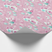 Pink-Party-Verpackung Geschenkpapier (Ecke)