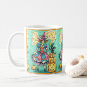 PINK PARTY WITCH IST HALLOWEEN MAGIC, SCHWARZE KAT KAFFEETASSE
